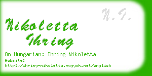 nikoletta ihring business card